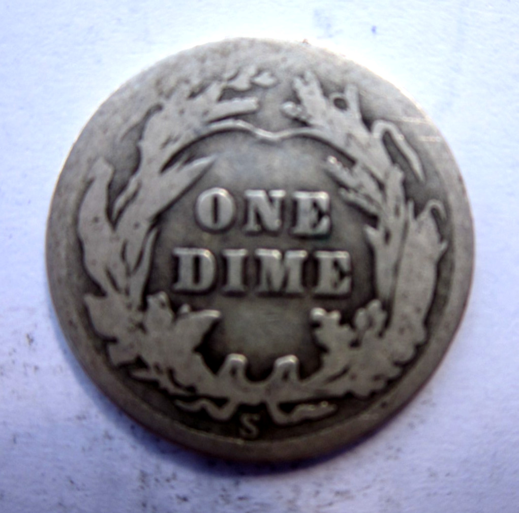 1905-S BARBER DIME 10C SILVER PHILADELPHIA MINT NICE RARE DATE COLLECTOR