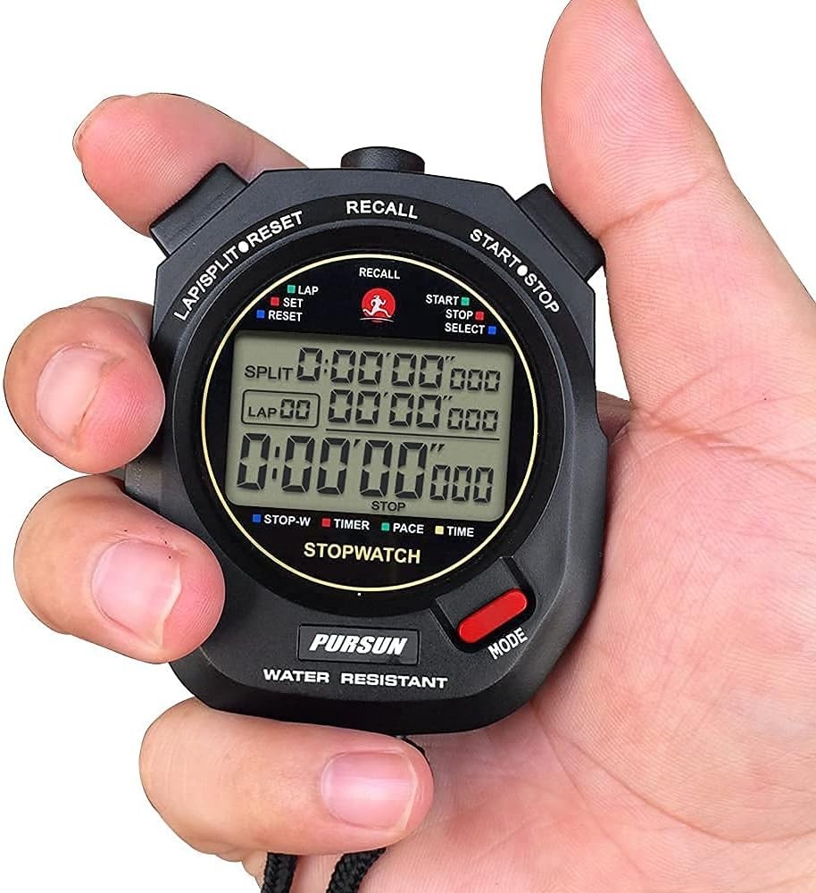 Digital Stopwatch with Fast Lap Record & 100 Lap Memory - Perfect for Training