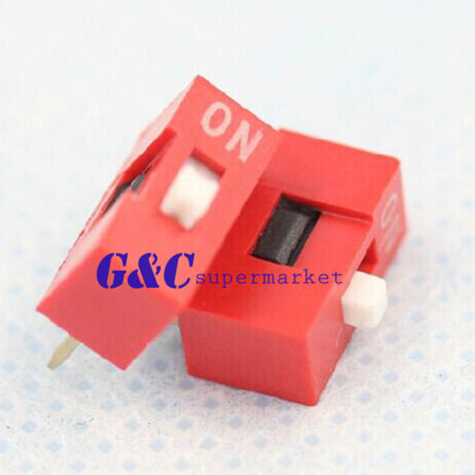 20/50PCS Red 2.54mm Pitch 1-Bit 1 Positions Ways Slide Type DIP Switch J10