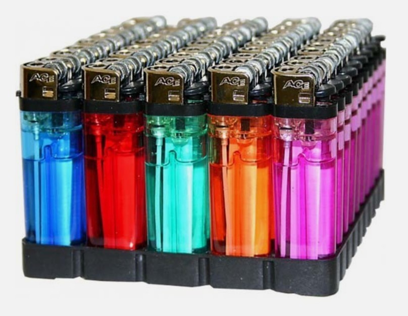 100 Pcs Full Size Disposable Butane Lighter Assorted Colors 50 + 50