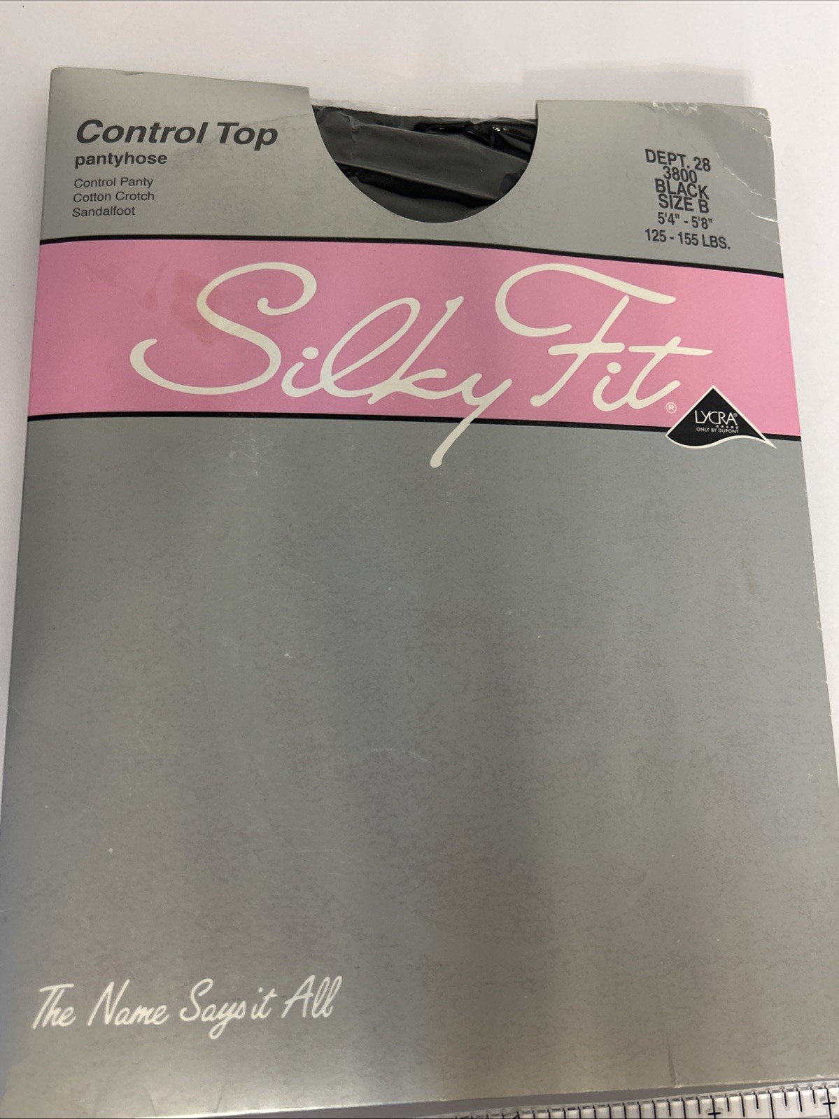 Silky Fit Pantyhose Silky Sheer Control Top Sandalfoot Cotton Panty Size B Black