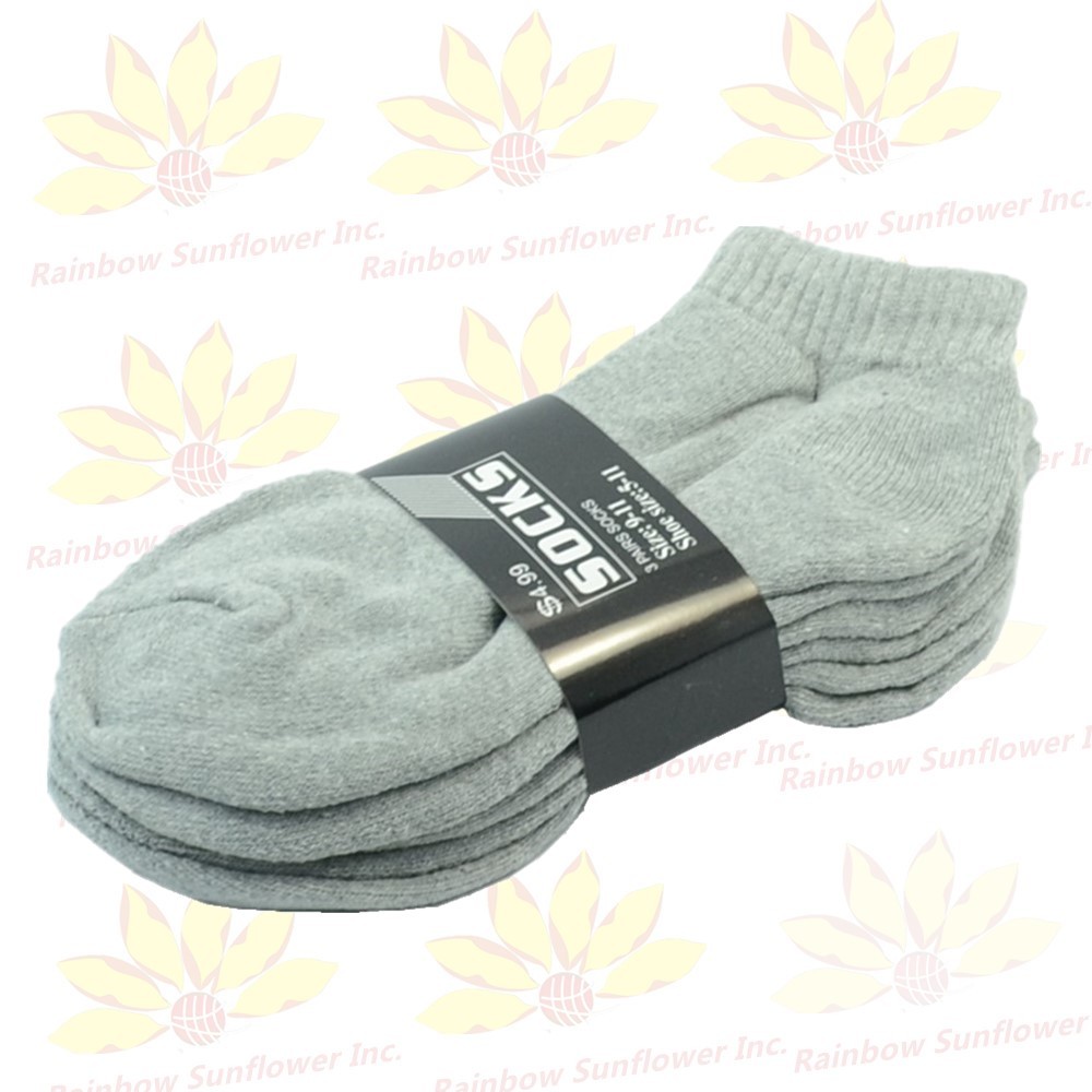 Gray 3-12 Pairs Mens Ankle Quarter Crew Sports Socks Cotton Low Cut Size 9-13