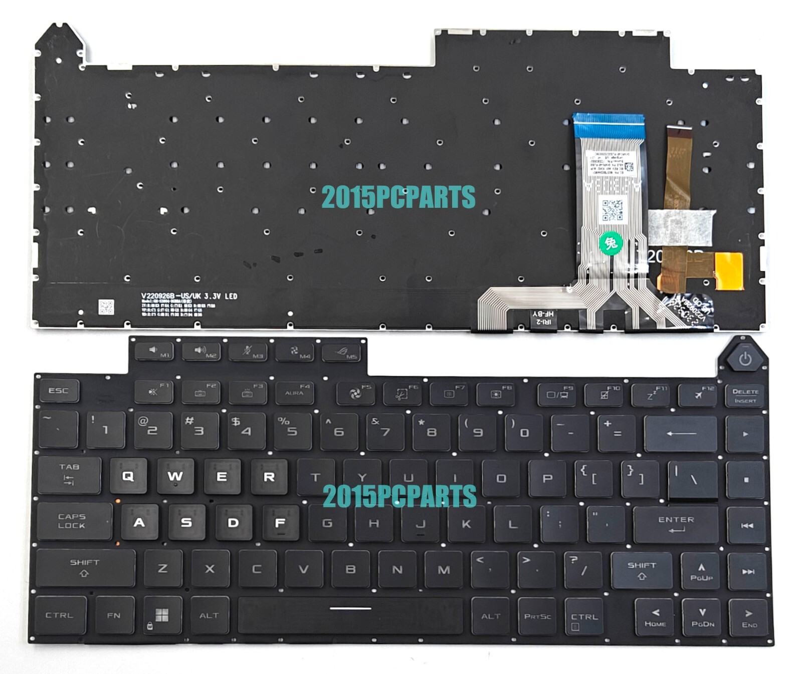 Black Asus ROG Strix G16 G614 G614J G614JU G614JV G614JZ Keyboard US RGB Backlit