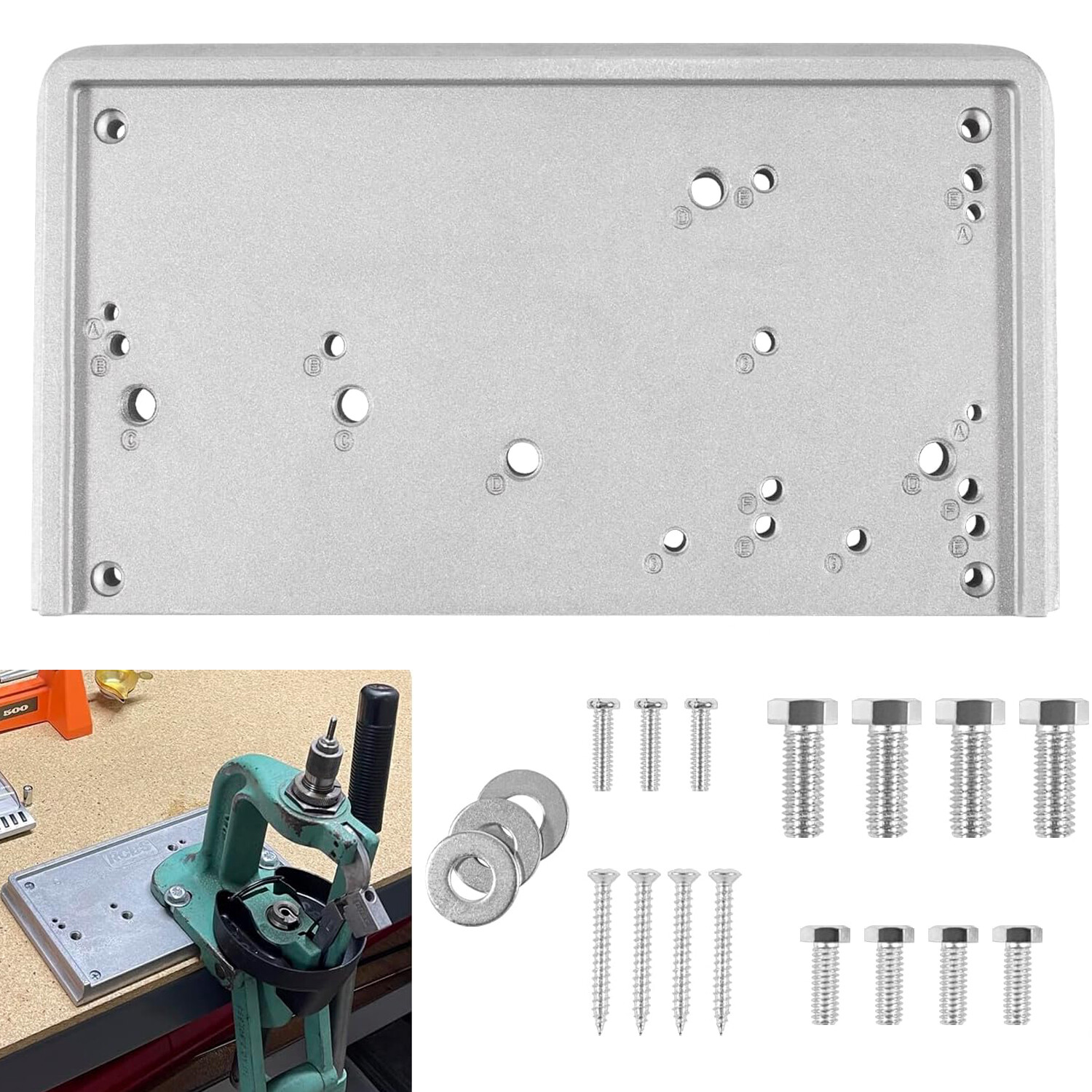 9282 Accessory Base Plate 3 Grey For RCBS Cast Aluminum Shell Holder Accessory
