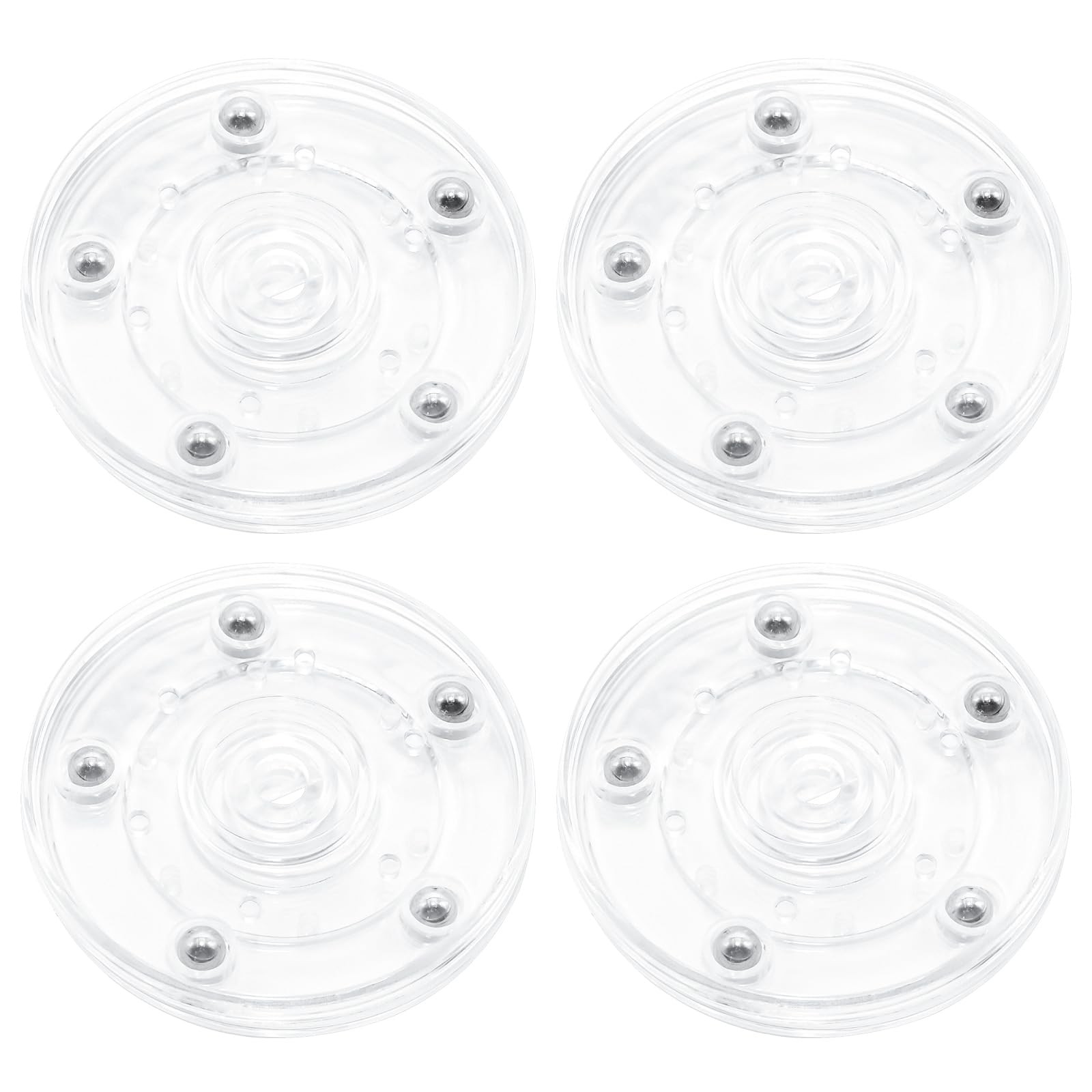 4 Pcs Clear 3 inch Acrylic Lazy Susan Rotating Turntable Organizer Bearings -...