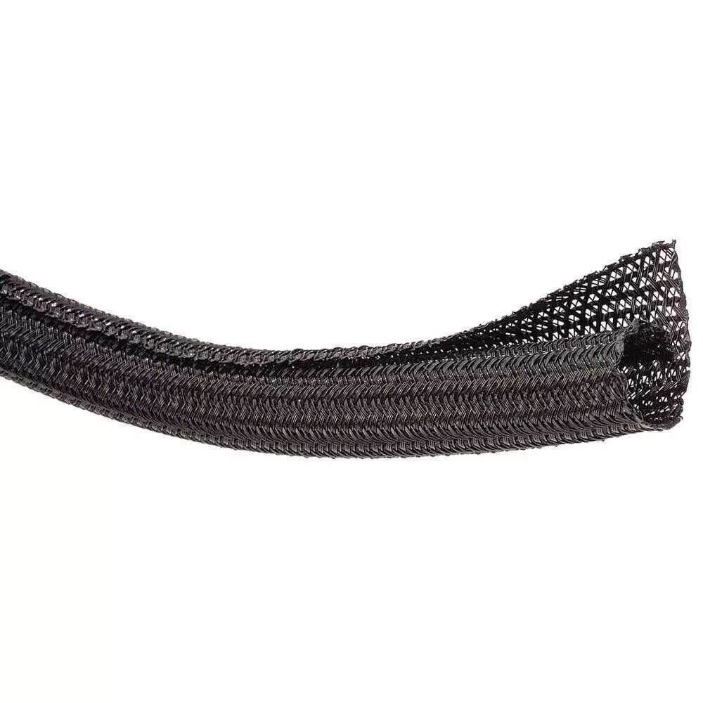 TECHFLEX Semi-Rigid Braided Sleeving 0.125 In 100 ft F6N0.13BK100 - Black