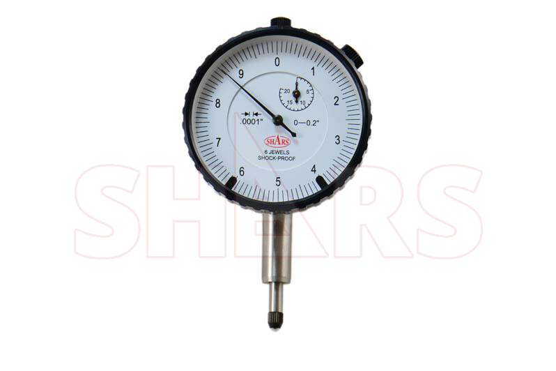 0.2" High Precision Dial Indicator .0001" AGD 2 Travel Lug Back White XS]