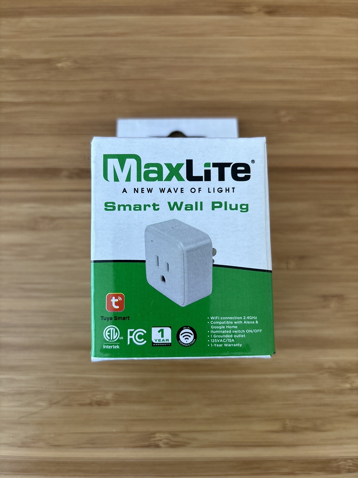 MaxLite WiFi Smart Wall Plug (Google and Alexa Compatible) NEW SEALED IN BOX