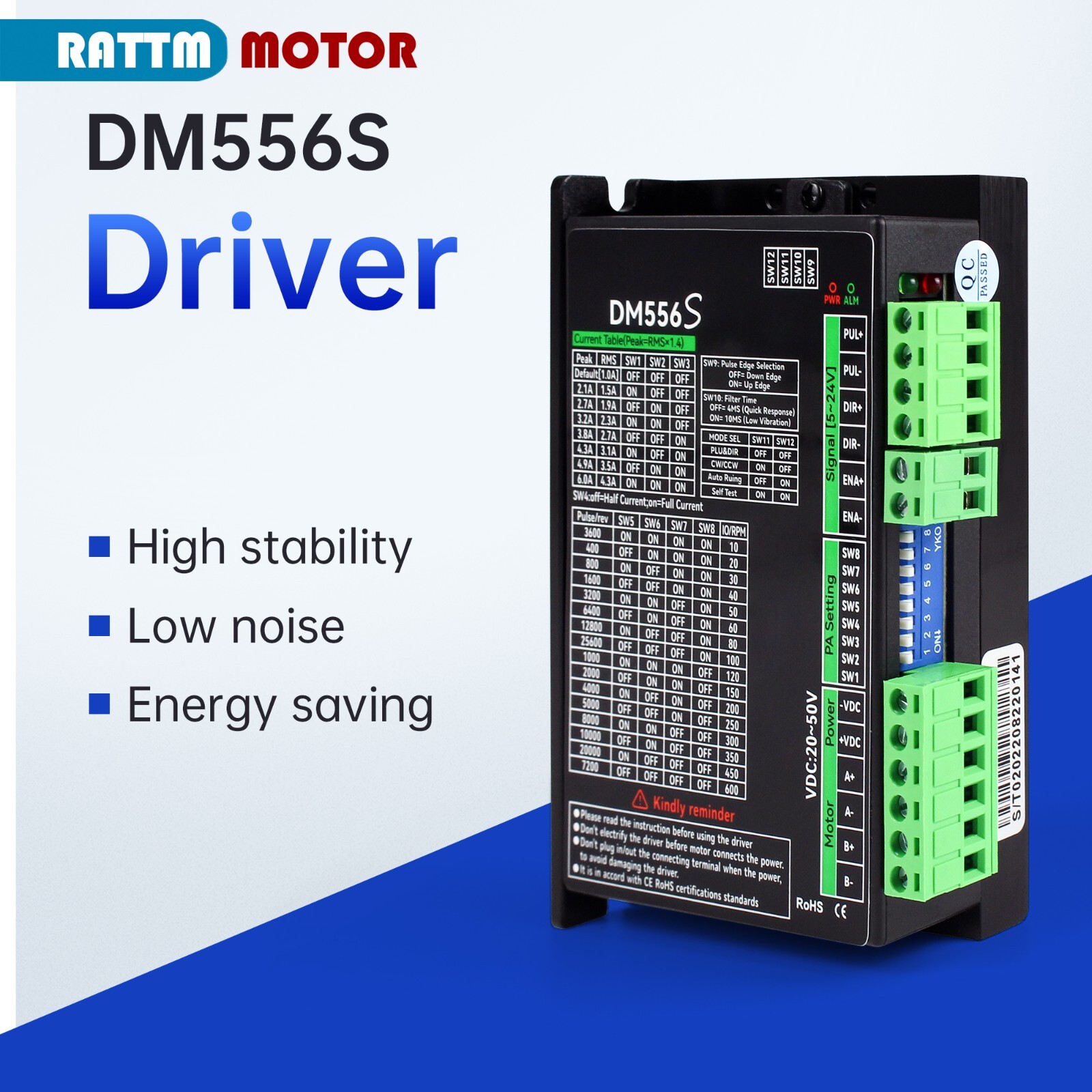 US SHIP】3pcs DM556S Stepper Motor Driver 6A Digital Stepper Controller 20-50VDC