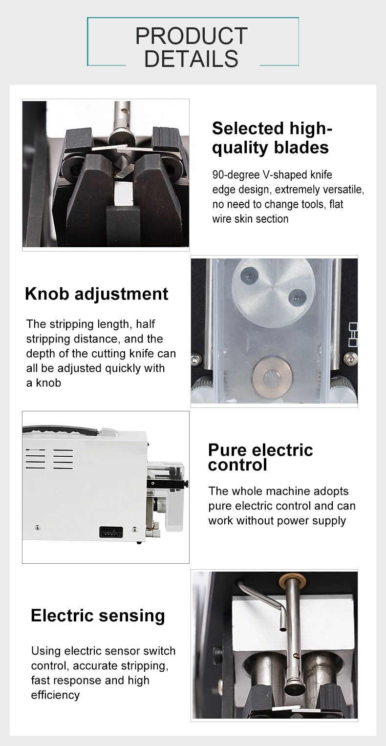 Electric Induction Semi-automatic Wire Cable Wire Stripper Machine 0.03-4.0mm²