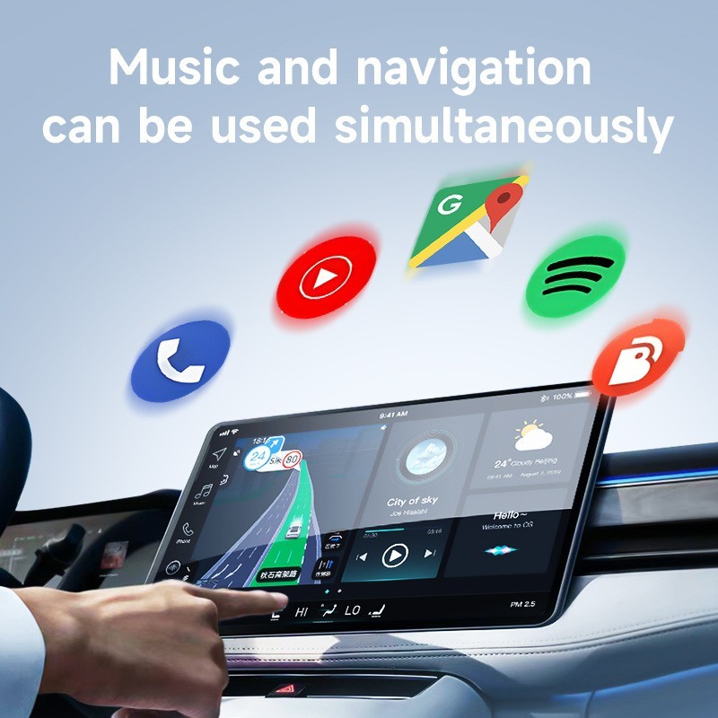 2IN1 Android Auto Wireless CarPlay Adapter Dongle for Android 11+ Converts Wired