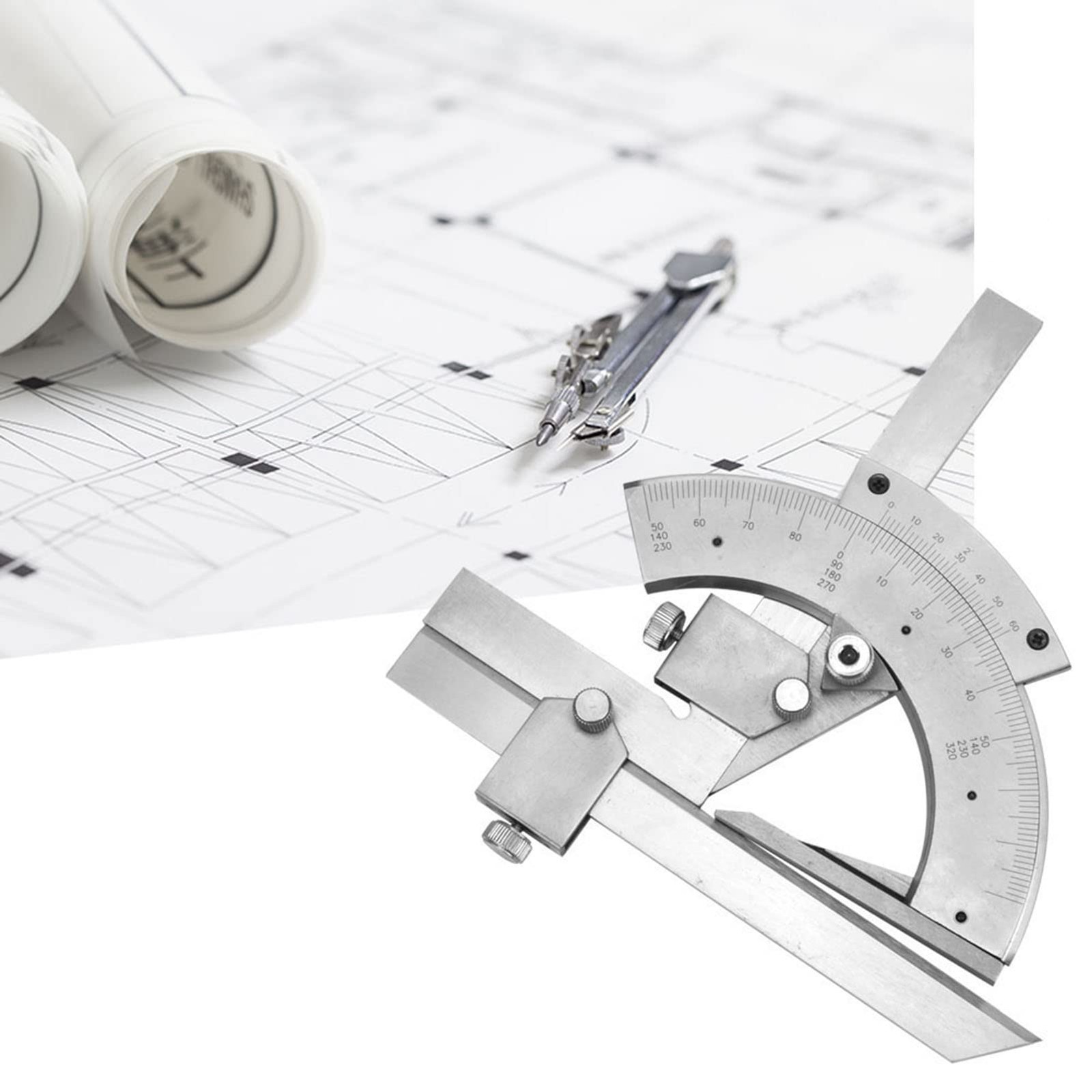Universal Bevel Protractor, 0-320 Degree Precision Angle Measuring Tool,...