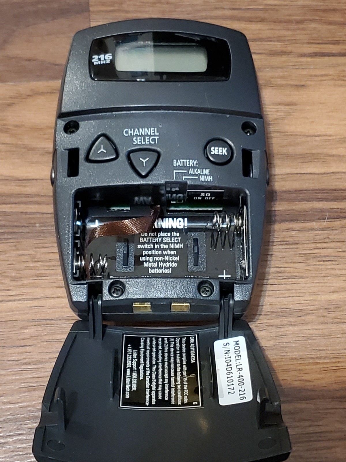 Listen Technologies Display LR-400-216 216 MHz RF Receiver W/ Ear Piece