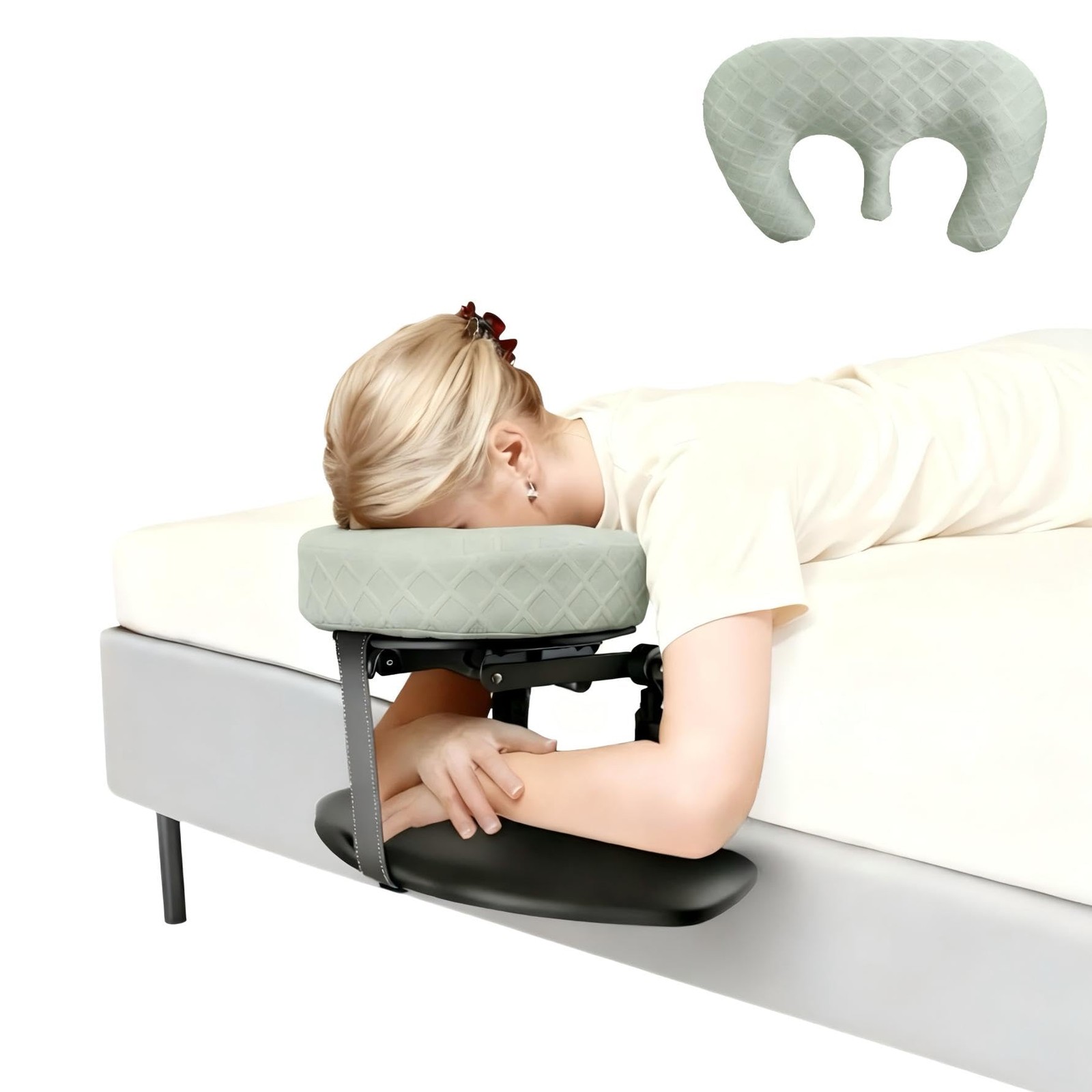 Massage Headrest Adjustable Face Cradle Portable Table Kit Sleeping Mattress