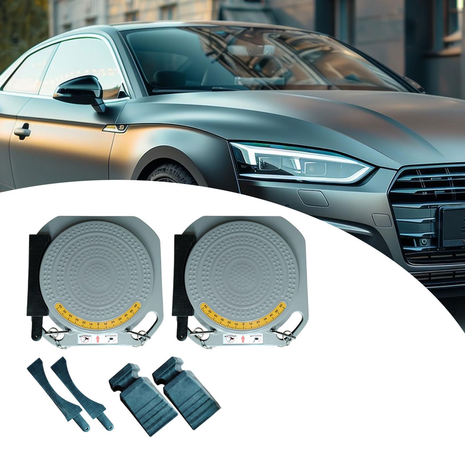 2x Front End Wheel Alignment Turn Plates with Transition Bridges Accessories