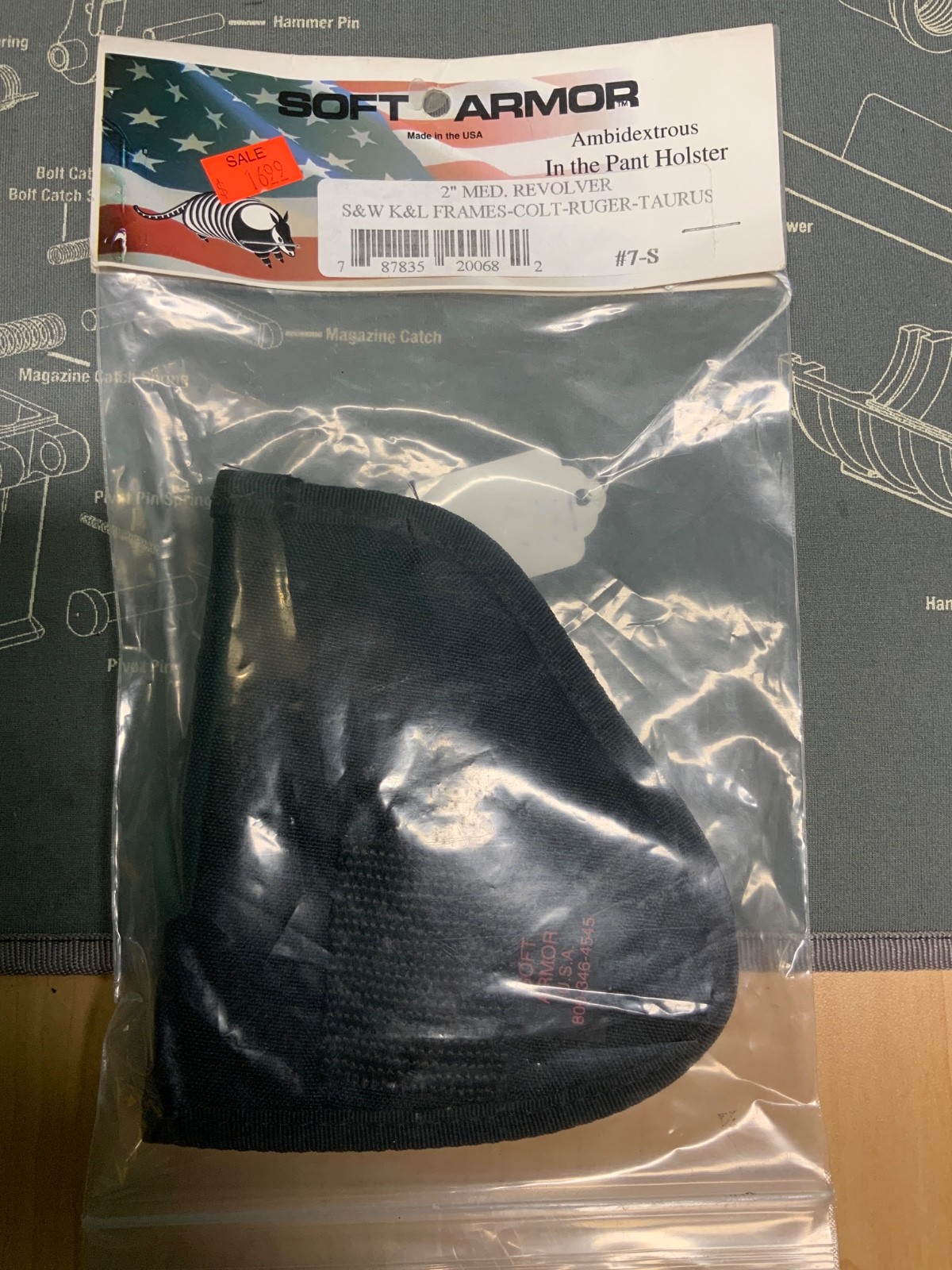 Soft armor holster for 2” med revolver S&W K&L frames-colt-Ruger-Taurus