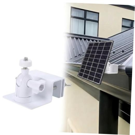 Universal Solar Panel Gutter Mount for Ring Arlo Eufy Wyze Reolink Solar White