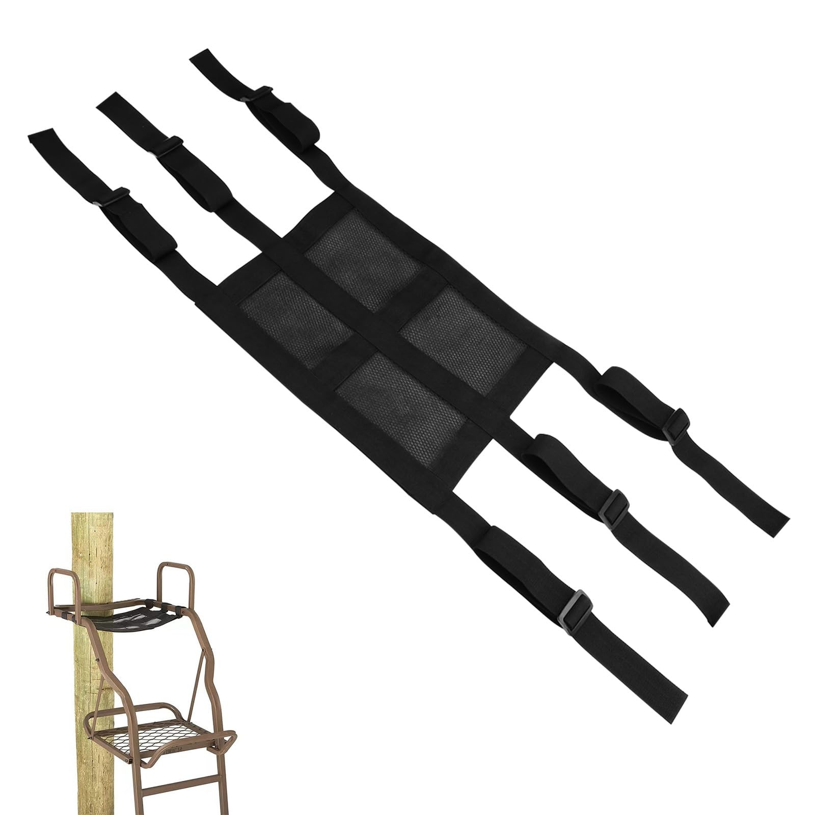 Universal Black Tree Stand Seat Replacement, 15" x 12" Adjustable Ladder Stan...
