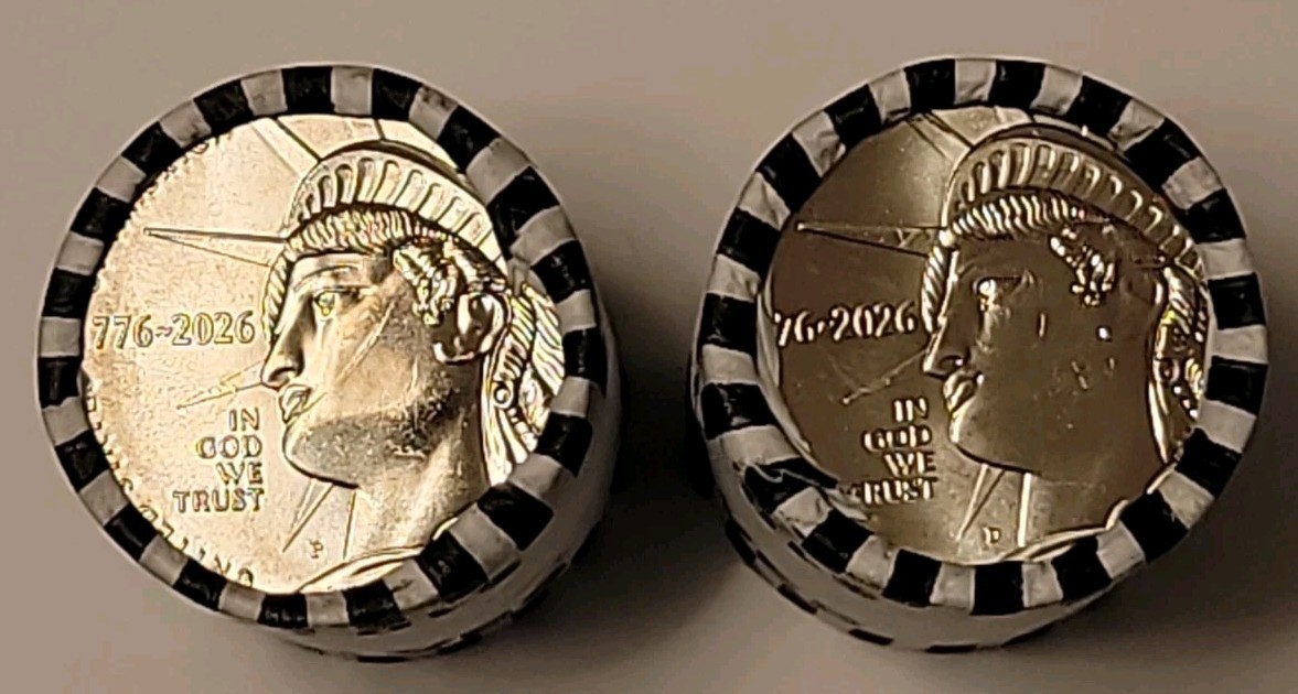 2026 P + D SemiQ Enduring Liberty Half Dollar 2x $10 Roll Set - Uncirculated