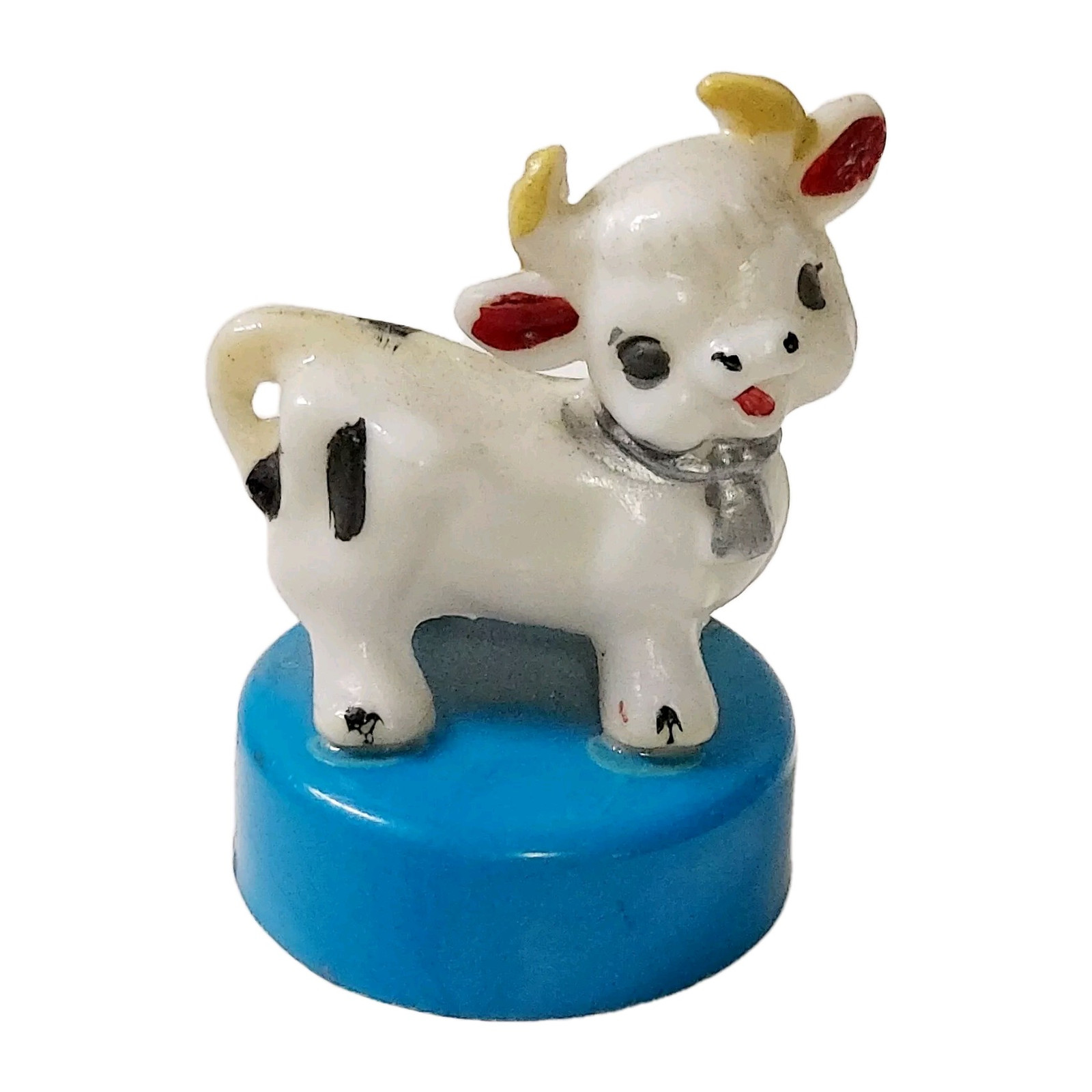 Plastic 1970s White Cow Pencil Sharpener Hong Kong Cute Kitchy Vintage