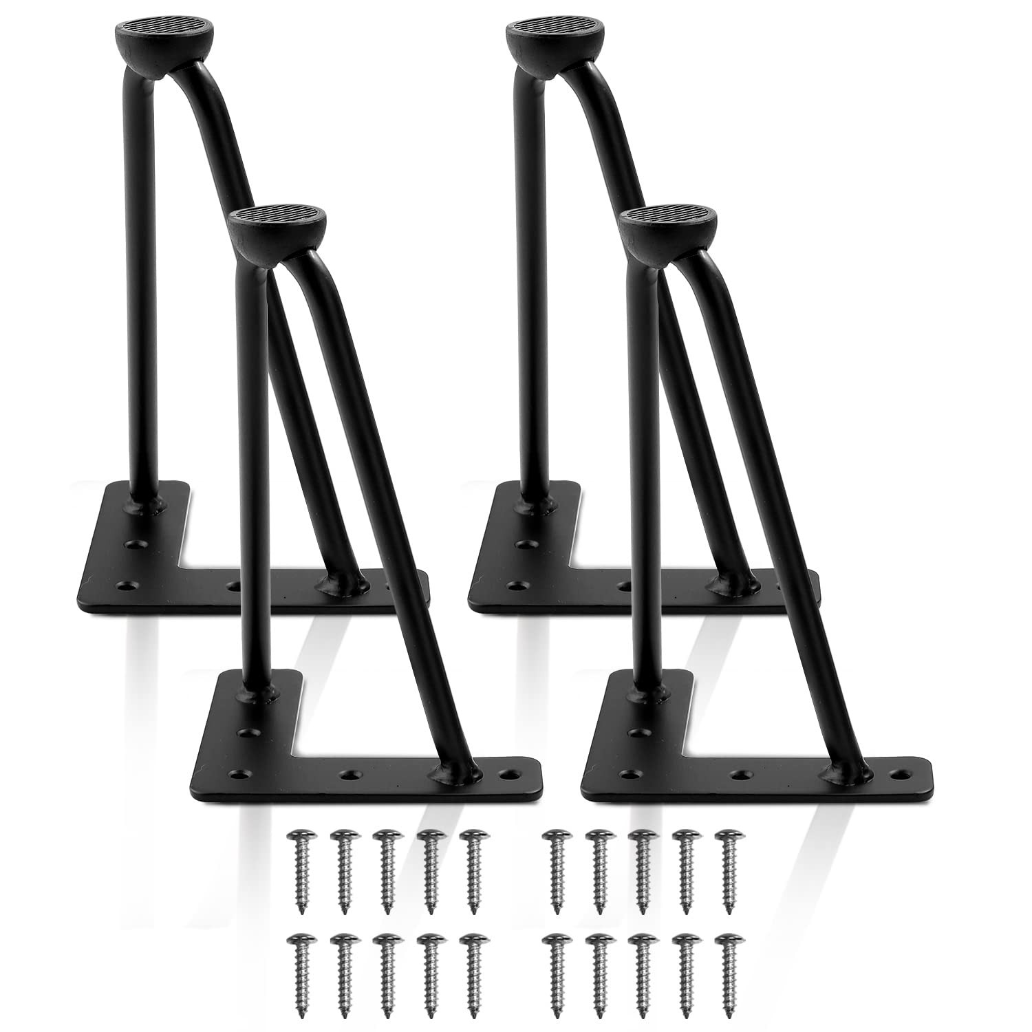 10 Inch Hairpin Legs for Furniture Set of 4, Heavy Duty Industrial Metal Table L