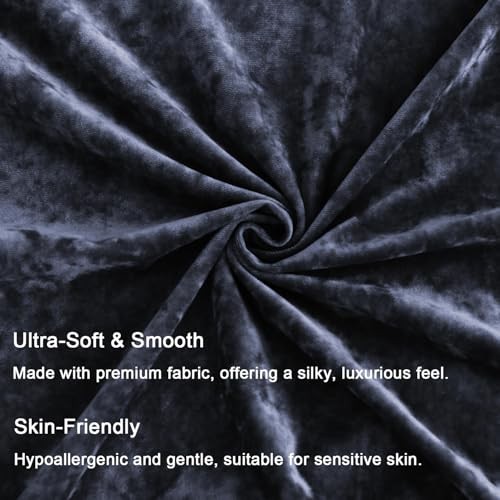 Greek Velvet Euro Sham Covers Set of 2 26x26 26" x 26" (Pack of 2) Gray Blue
