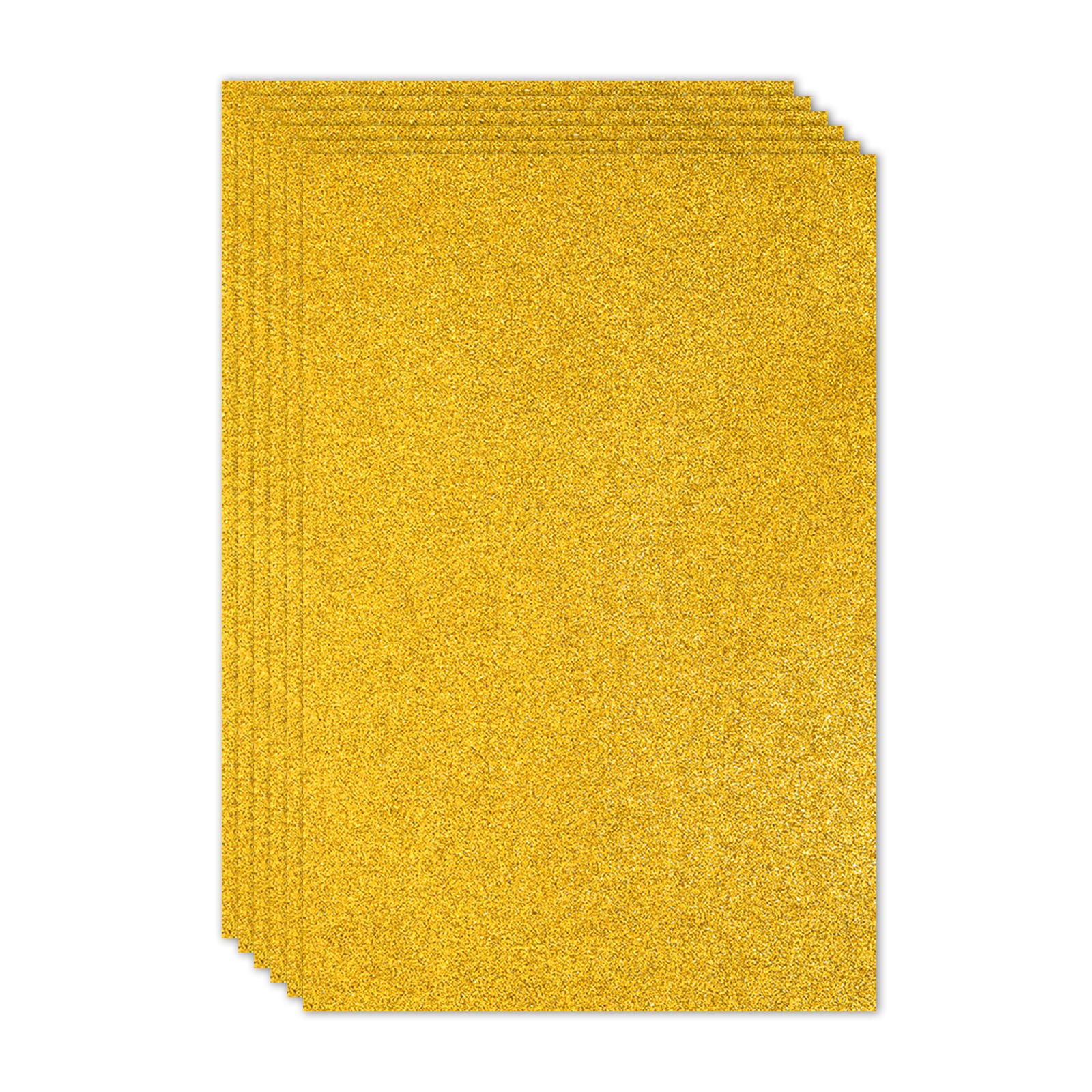 6Pcs 2mm(1/10") Glitter Foam Sheet Yellow Non Adhesive, 16x24inch(40x60cm)
