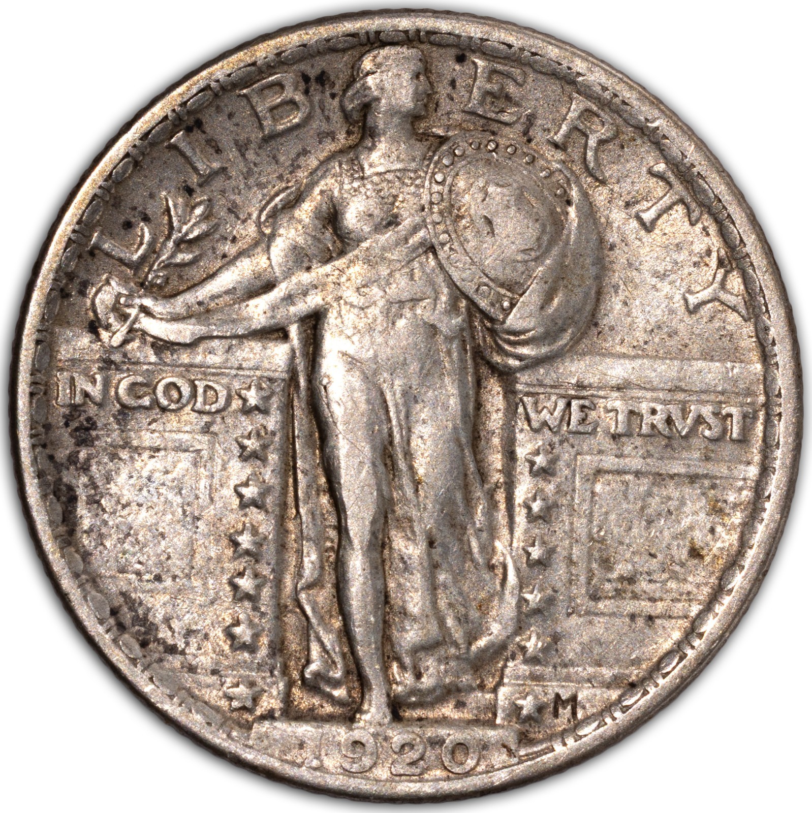 1920-P Philadelphia Standing Liberty Quarter SLQ 25c Almost Uncirculated AU+ #2