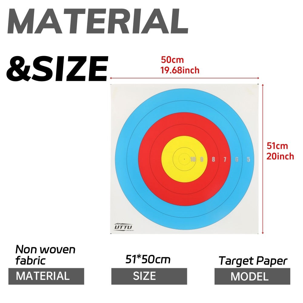 Non-Woven Target Paper Standard Archery Bow Arrow Competition Target Practice10X