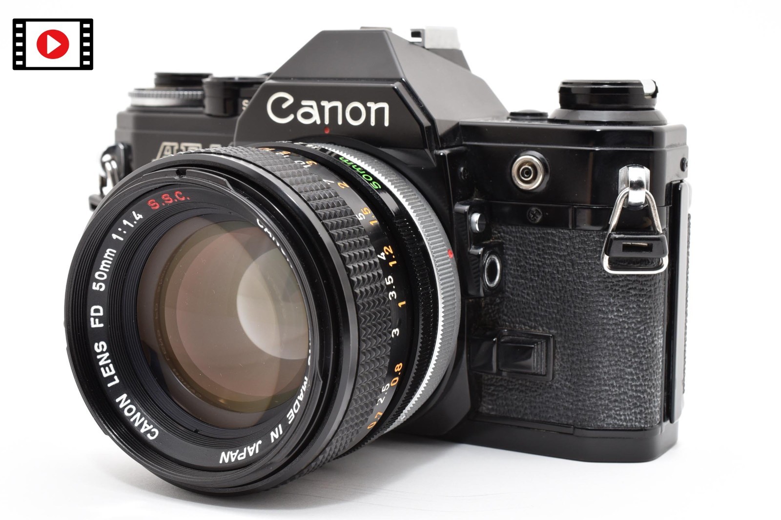 [Near MINT] Canon AE-1 Black 35mm Film Camera FD 50mm f1.4 s.s.c. ssc from JAPAN