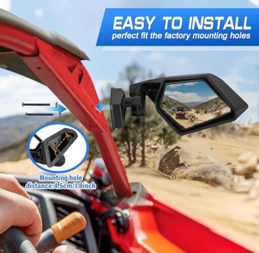 Maverick – 360° Adjustable Folding Rear View Mirrors with X3 Side Mirrors