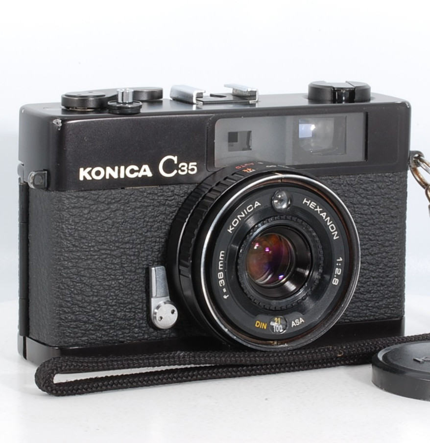 DDP US KONICA C35 BLACK Rangefinder Film Camera [RARE Meter Works] From JAPAN*