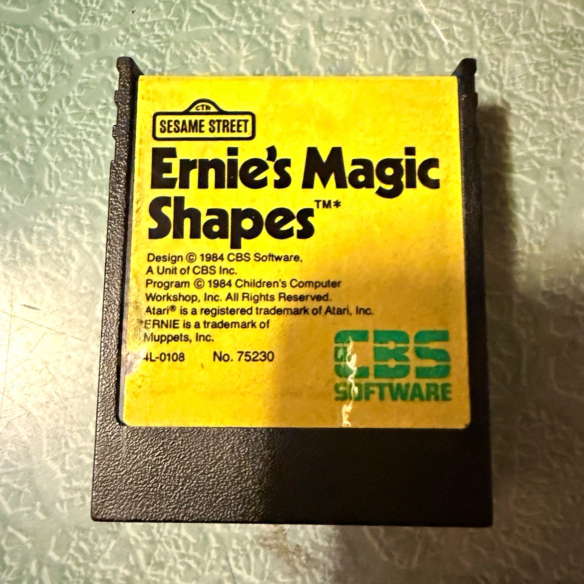 CBS Software Sesame Street Ernie's Magic Shapes Atari Cartridge MPN 75230