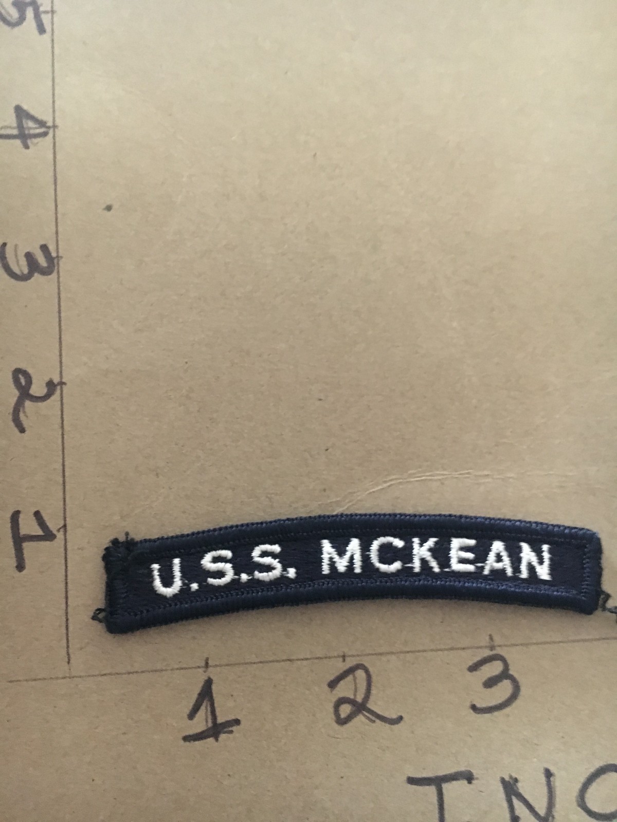 US NAVY SHOULDER STRIP TAB *** rocker *** Patch USS Mckean