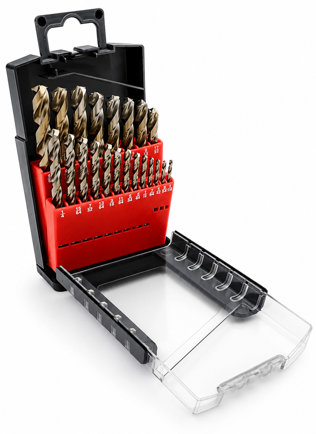 21Pcs Cobalt Drill Bit Set 1/16"-3/8"  HSS M35 Jobber Twist Drill Steel Metal
