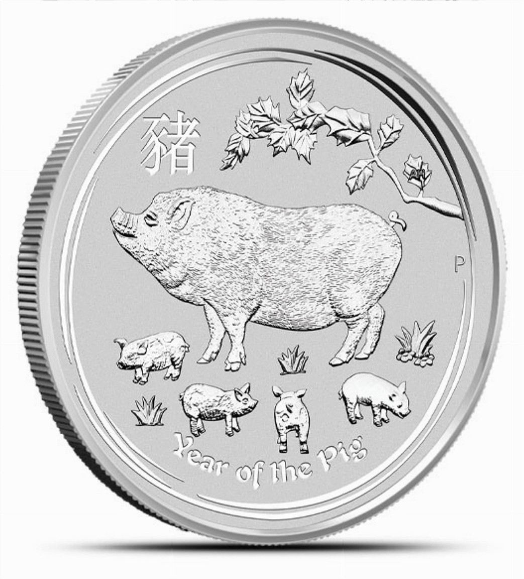 2019 Australian 1/2 oz Silver Lunar Pig Coin .999 BU in Capsule