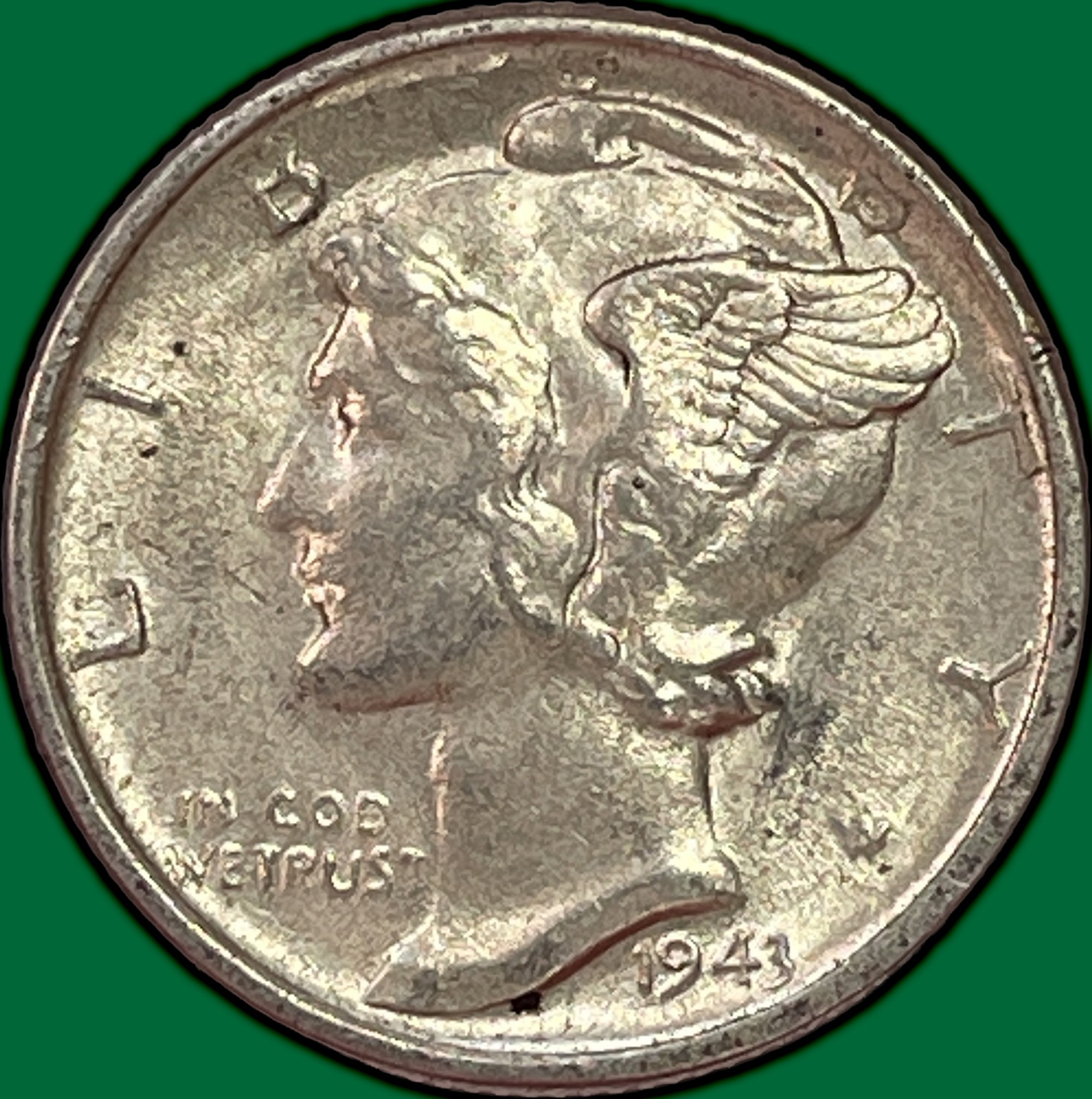 1943-S Mercury Dime Almost Uncirculated AU Coin #44658