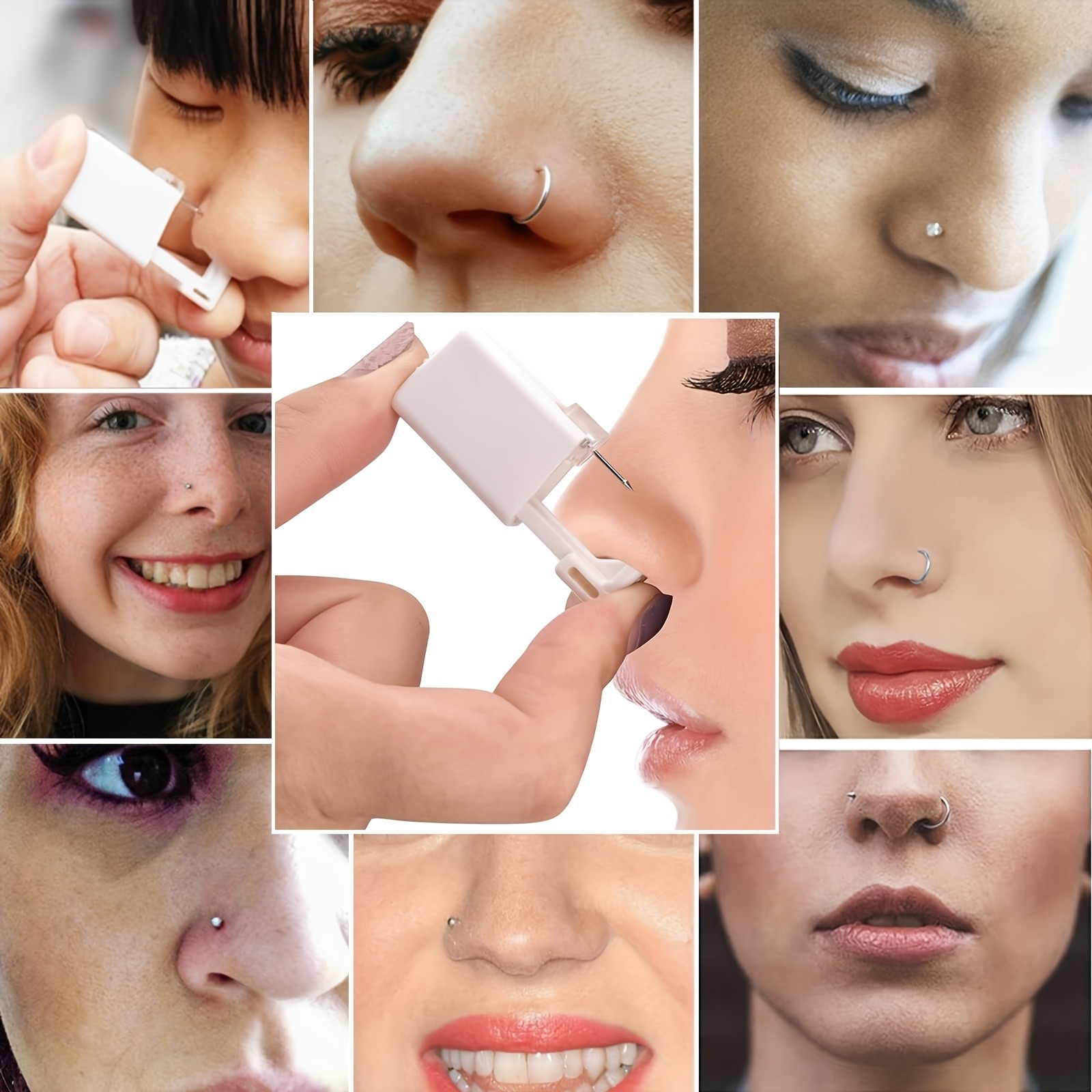Versatile User Friendly Economical Stylish 4PCS Safe Nose & Ear Piercing Kit Set