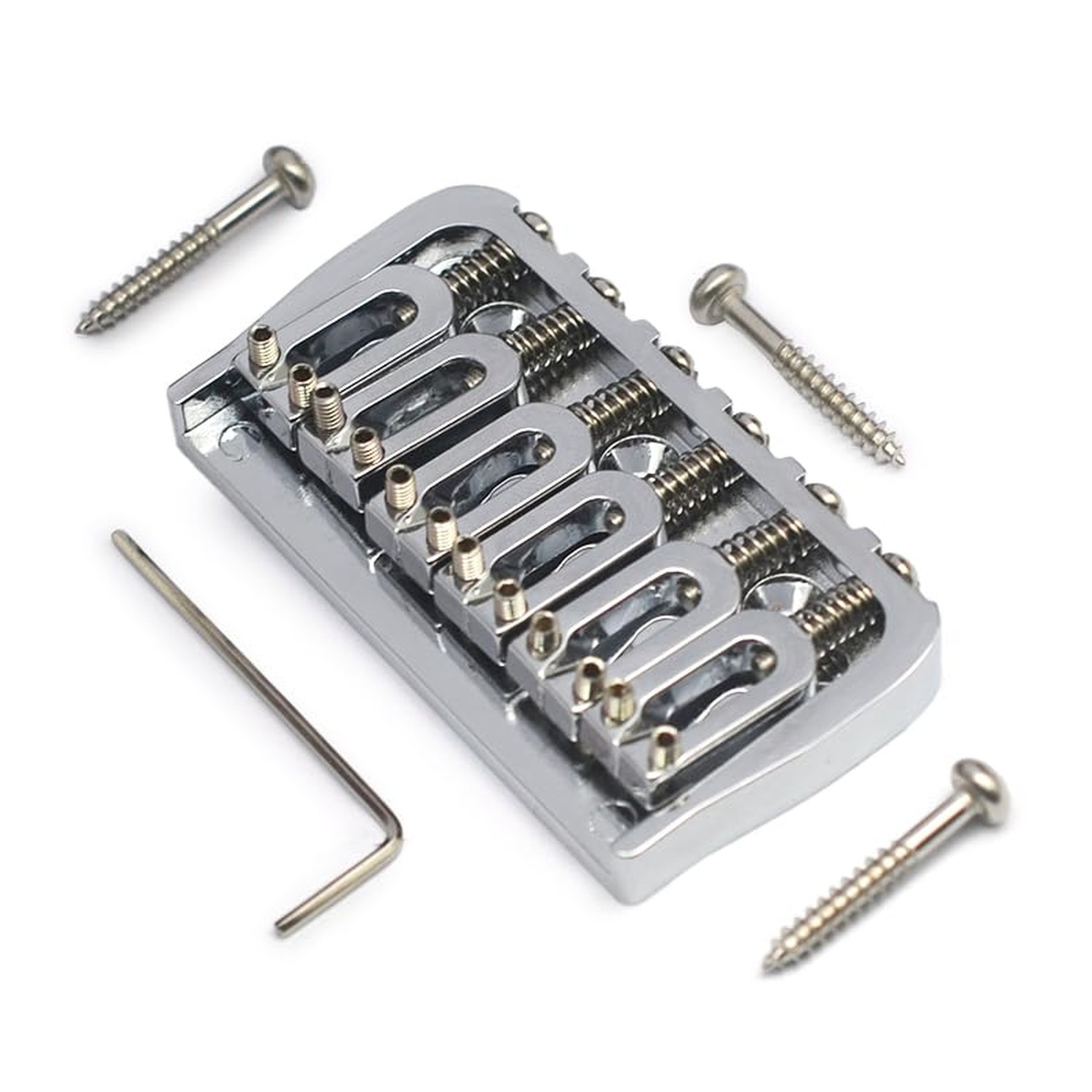 MAXCHEER 6 String Guitar Fixed Bridge 72.8x38MM-10.6– Metal Hardtail Bridg