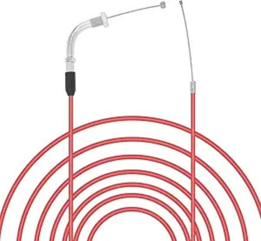 190cm 74.8" High Performance Motorcycle Refitting Throttle Cable, A Color: Red