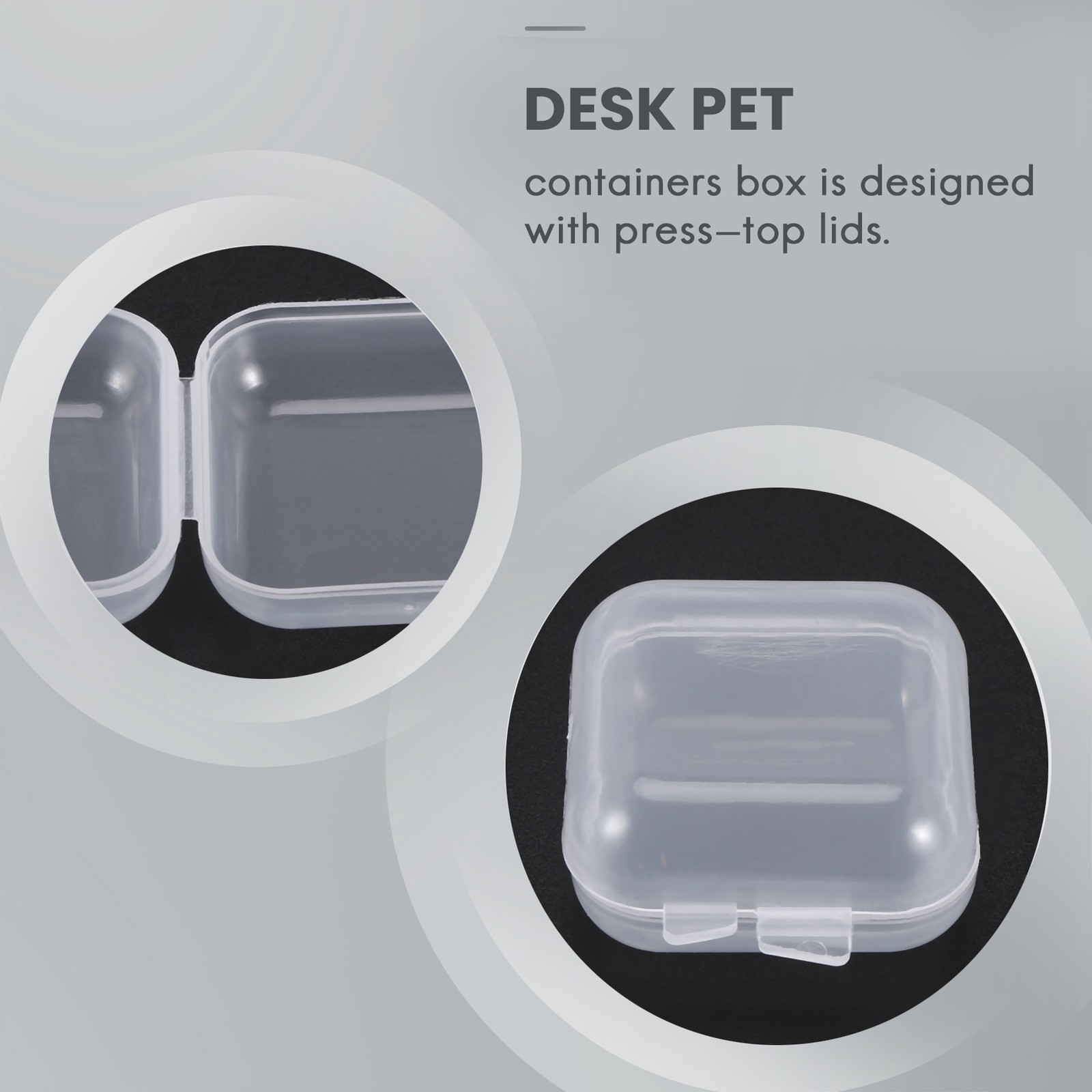 50Packs Small Clear Plastic Storage Containers,Mixed Empty , Case with Lids6835