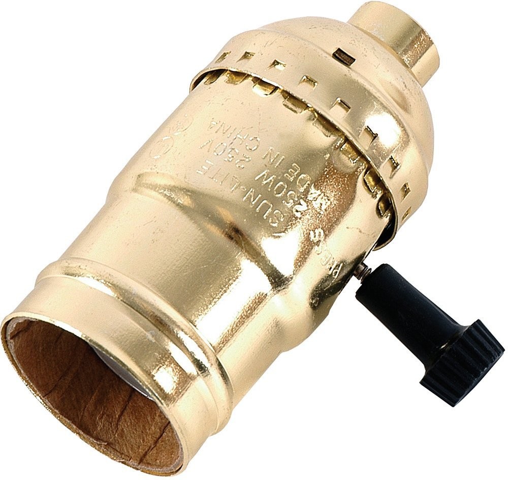 Power Gear 3 Way Lamp Socket Replacement Gold Finish For Diy Lighting Projects
