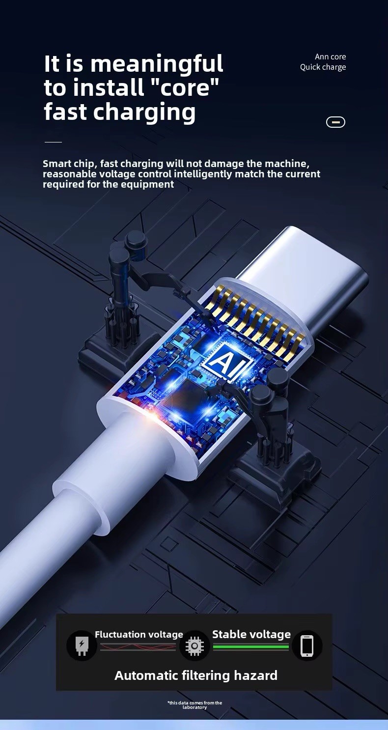 100W 2 Meter Type C Cable Fast 5A Charging with TPE ABS Shell for iPhone + More