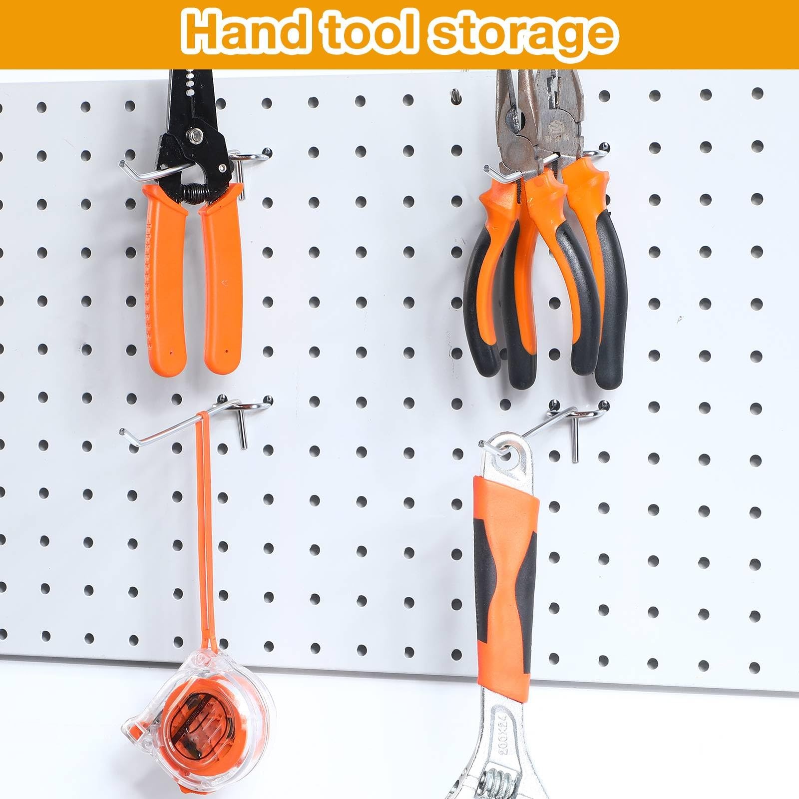 100 Pack Peg Board Hooks Stainless Steel Pegboard Hooks Shelving Display Hang...
