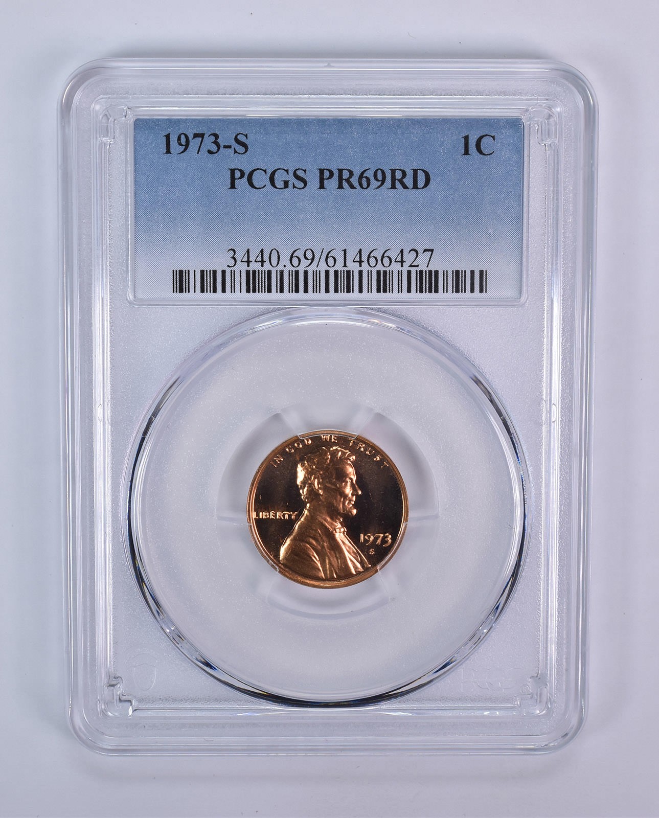 1973-S Lincoln Memorial Cent PR69 RD PCGS Blue Label