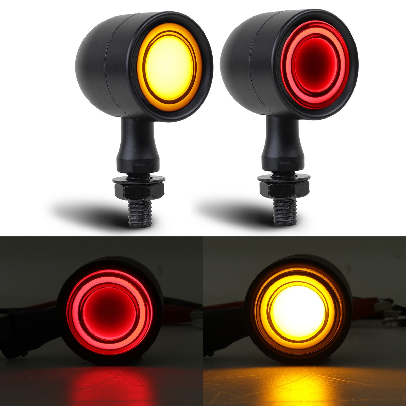 Motorcycle Bullet LED Turn Signal Lights For Yamaha V Star XVS 650 950 1100 1300