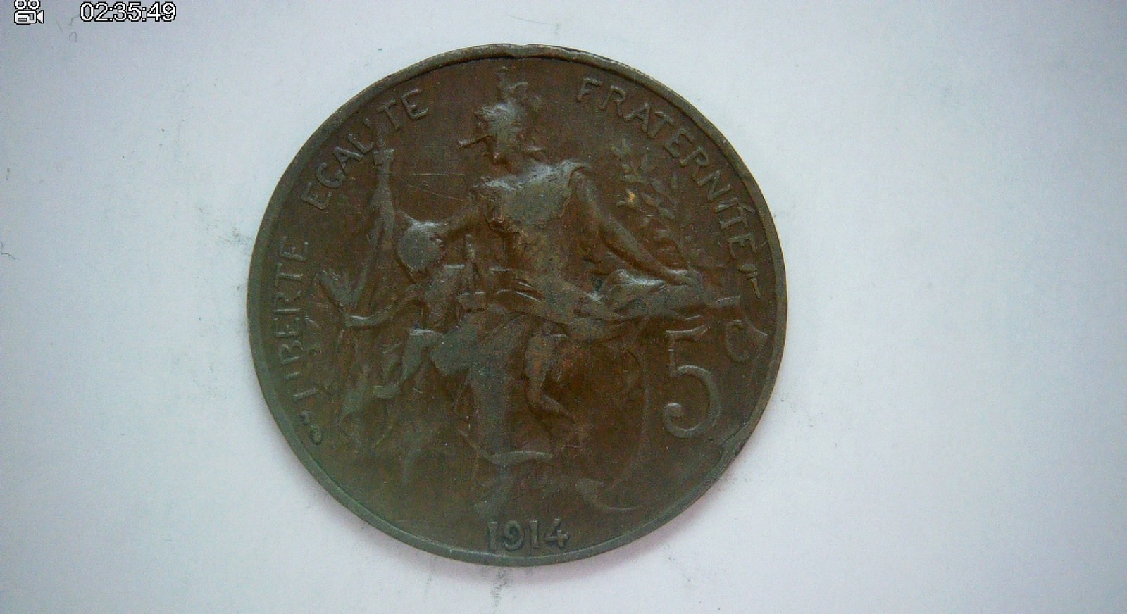 France 1914 5 Centimes Third Republic (Semeuse / The Sower) 5 Centimes Coin