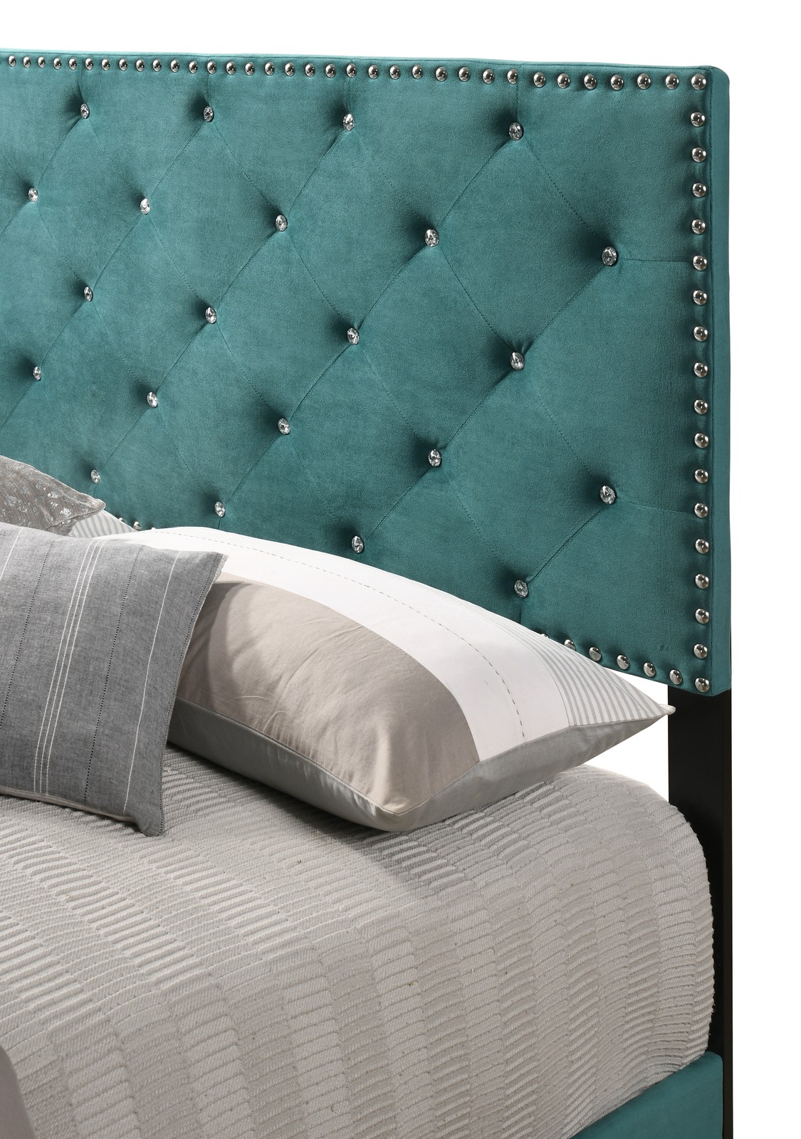 Teal 2 Drawer Nightstand, 48Hx58WxD Modern Bedside Table with Quick Assembly