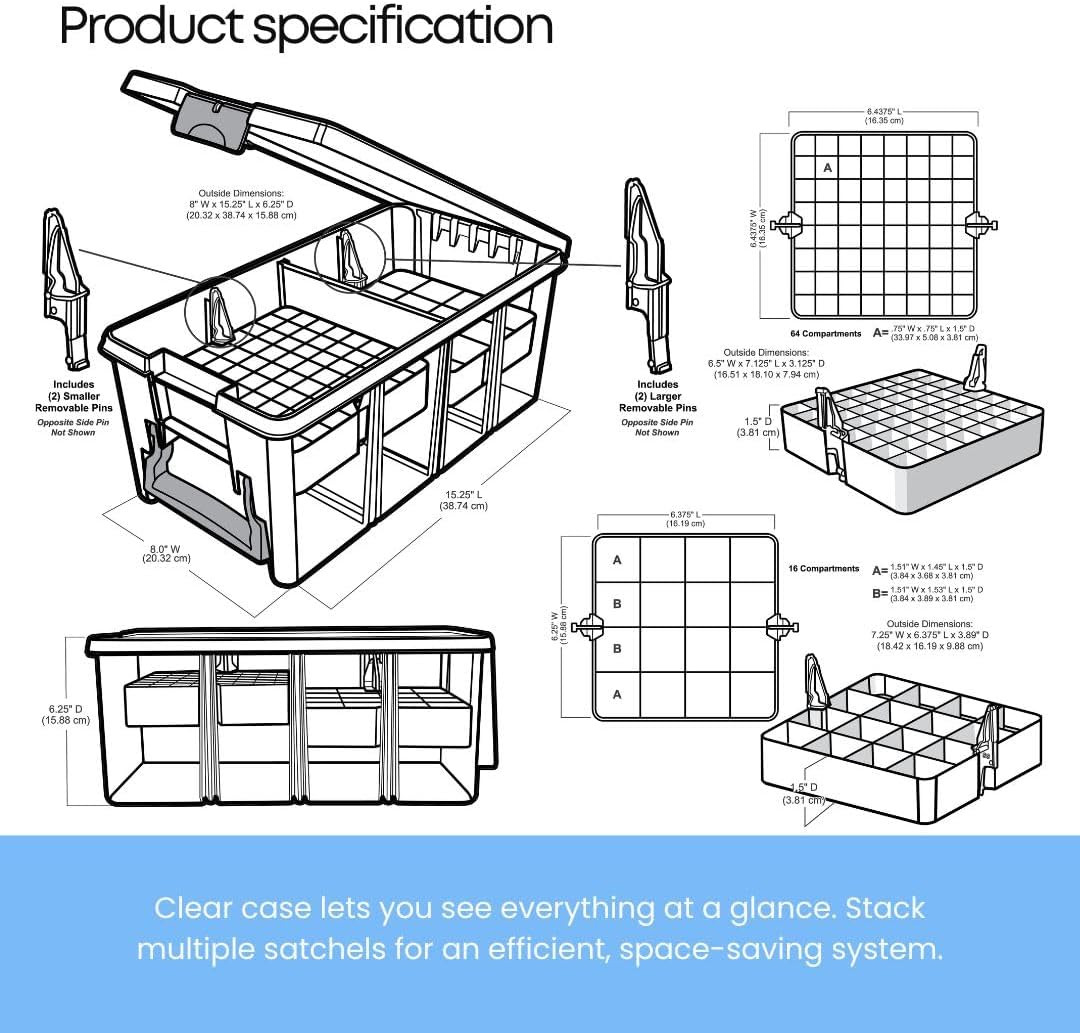 Artbin Essentials 12 X 12 One-Compartment Craft Box, Clear | Includes Accessory
