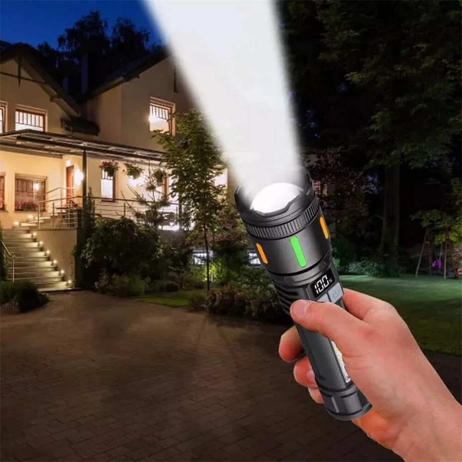 2*99000000 Lumens Super Bright LED Tactical Flashlight Rechargeable Work Light+